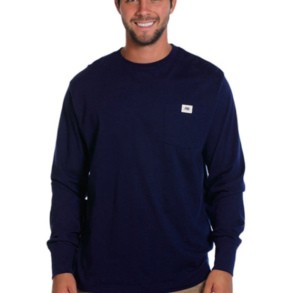 The Normal Brand CIRCLE BACK LOGO LONG SLEEVE TEE Navy Size Smalll‎
